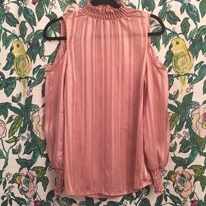 Ivanka Trump Cold Shoulder Ruffled Long Sleeve Top
